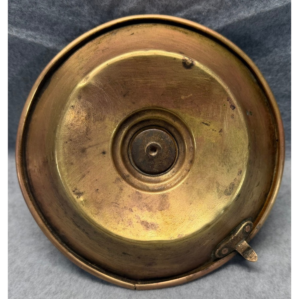 Antique Copper Chamberstick Candle Holder with Push Up Mechanism and Finger Loop - Picture 13 of 13